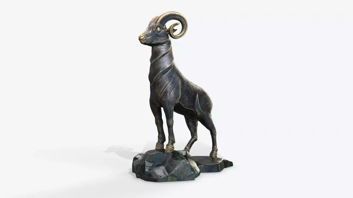 Goat Sculpture Low-poly 3D model