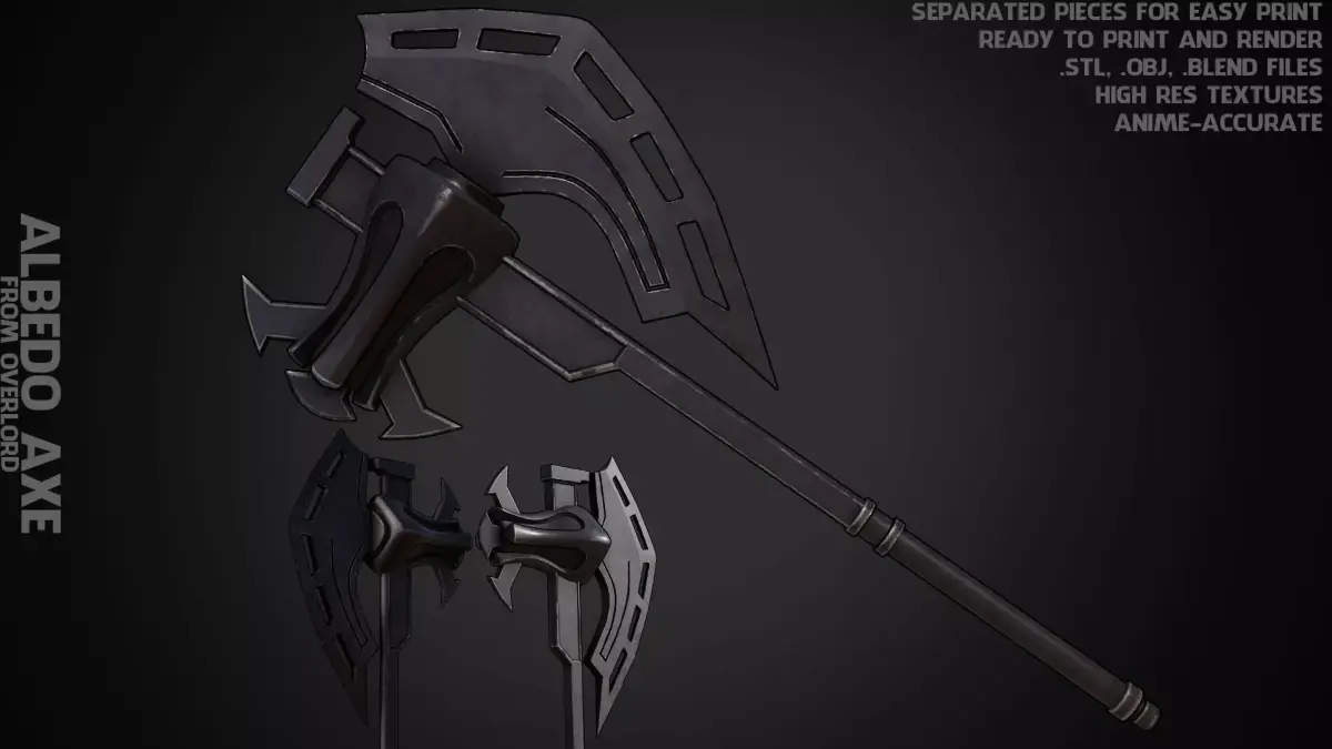 Overlord Albedo Axe for Cosplay 3D print model