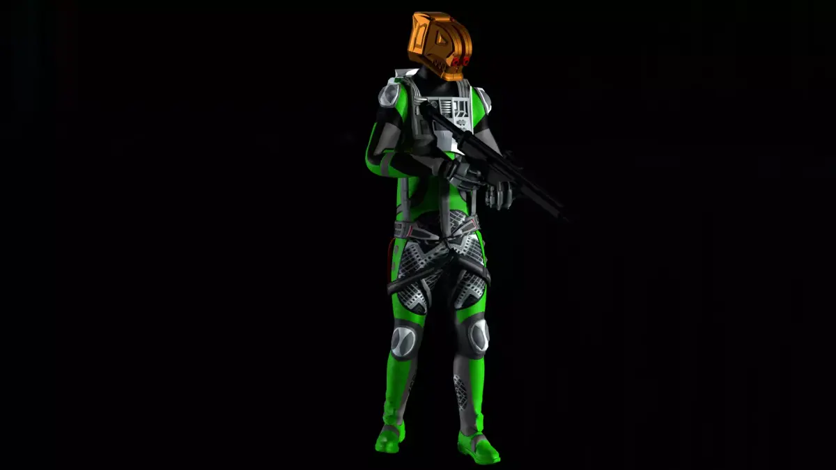 Robot Soldier - Assault Soldier Low-poly 3D model 33