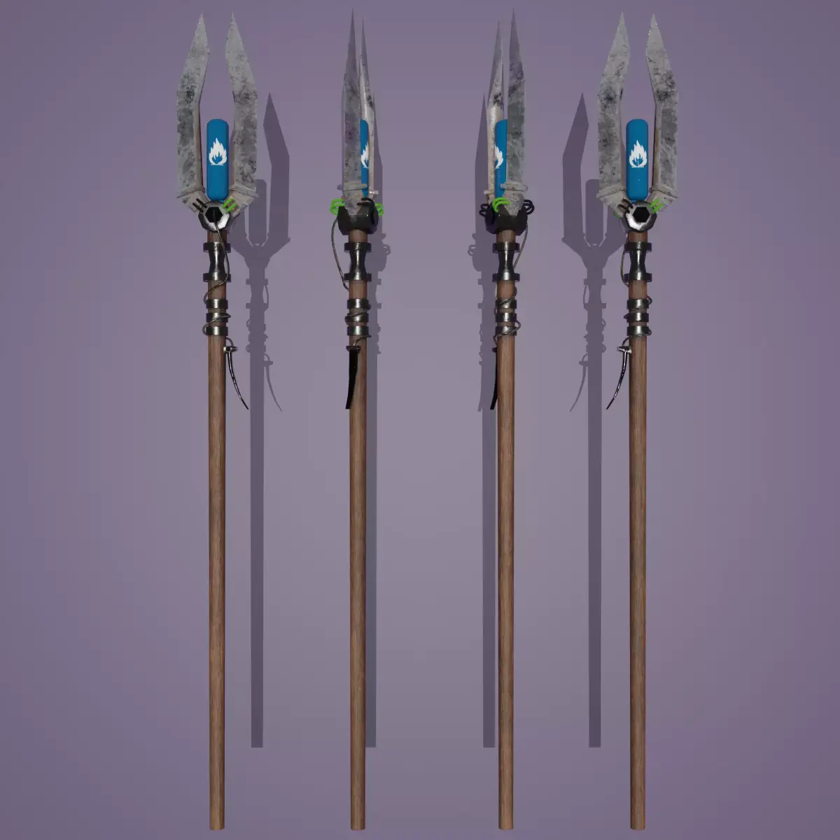 Stylized Melee Weapon Steampunk Spear PBR game ready Low-poly 3D Low-poly 3D model