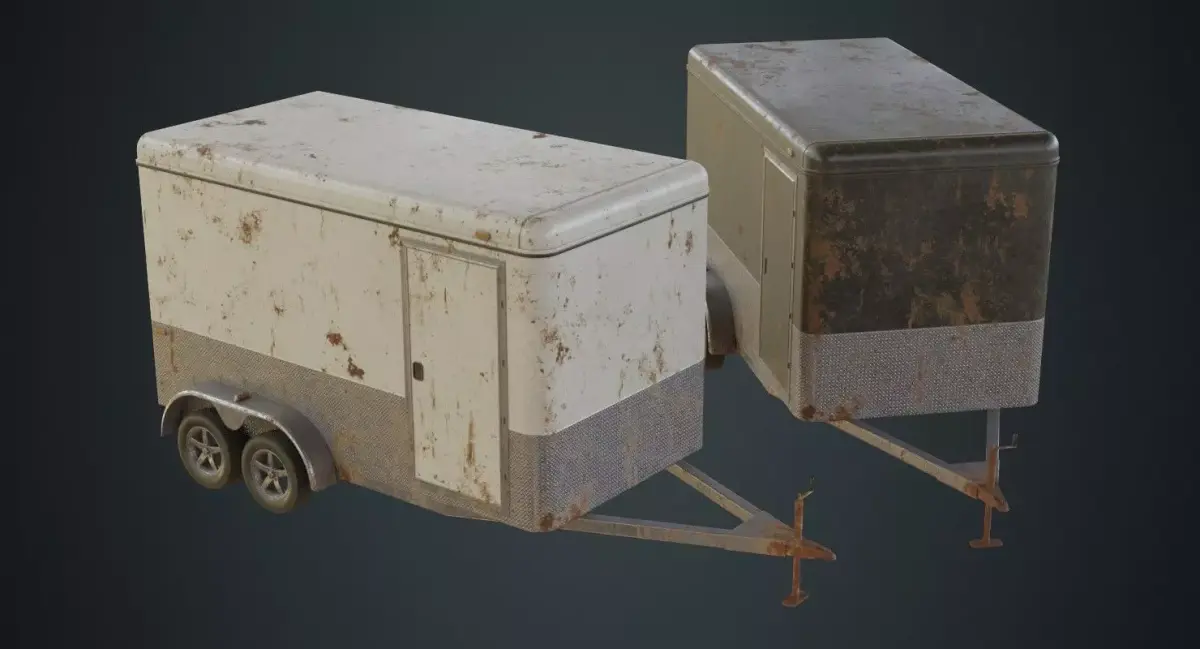Cargo Trailer 1B Low-poly 3D model