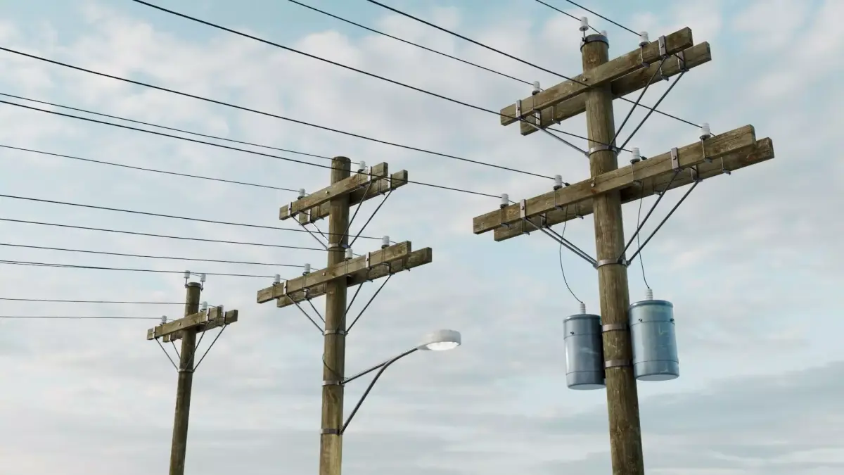 Wooden Utility Pole 3D model