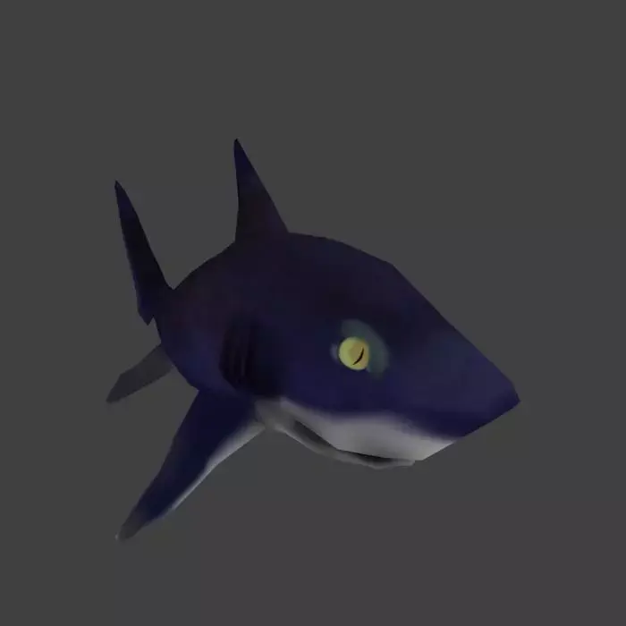 Hand Painted Low poly Cartoon Shark 3D model