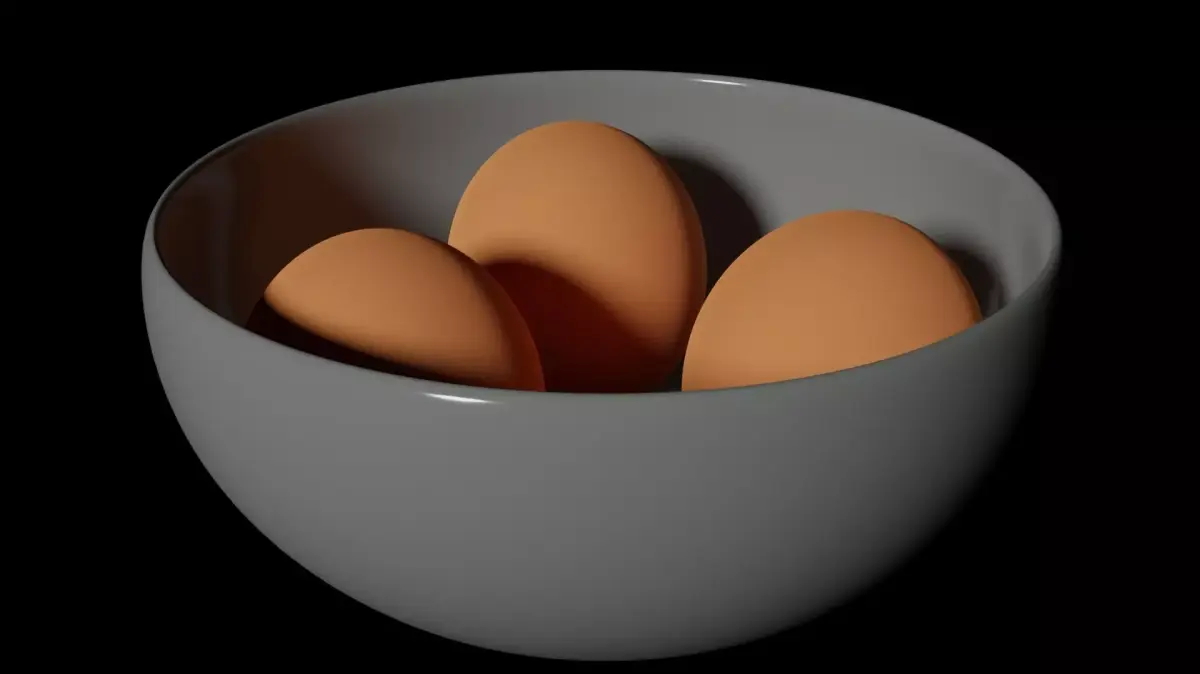 Eggs and bowl Free low-poly 3D model