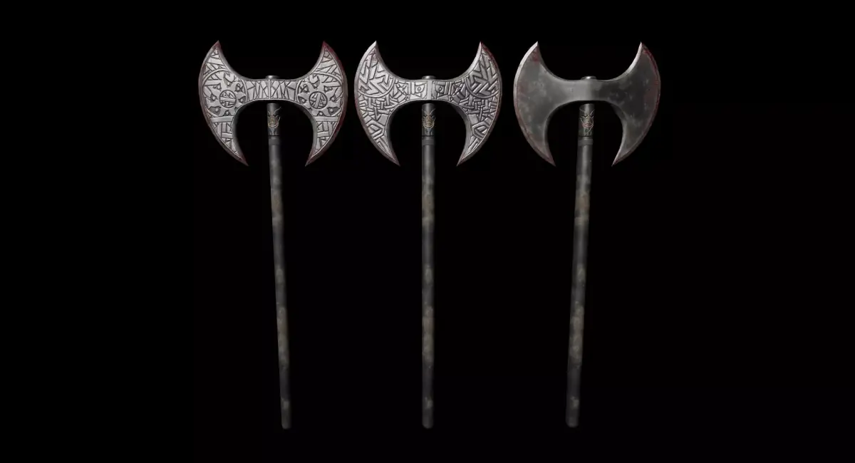 Viking Axe Pack-5 Low-poly 3D model