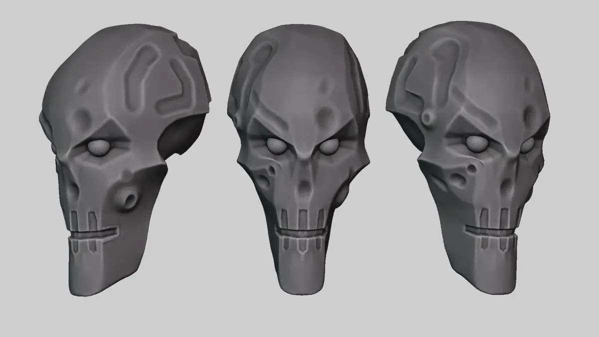 Sinister 3D Print Model Evil Space Mechanoid with Varied Heads Free 3D print model