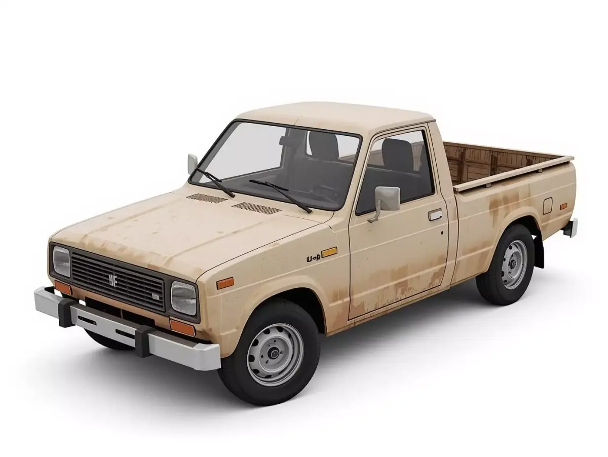 LowPoly Small Middle Eastern Pickup Truck 3D Model Low-poly 3D model