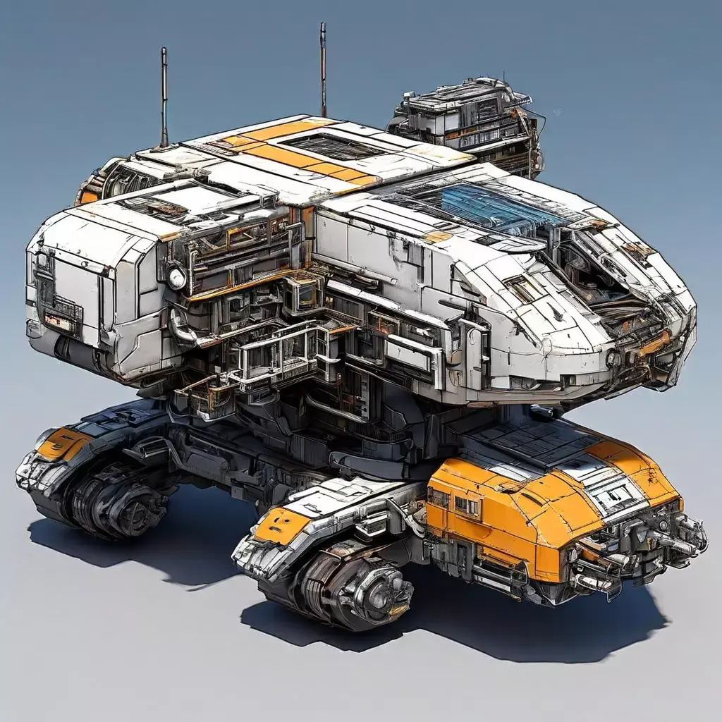 SciFi Mining Crawler Vehicle Low-poly 3D model