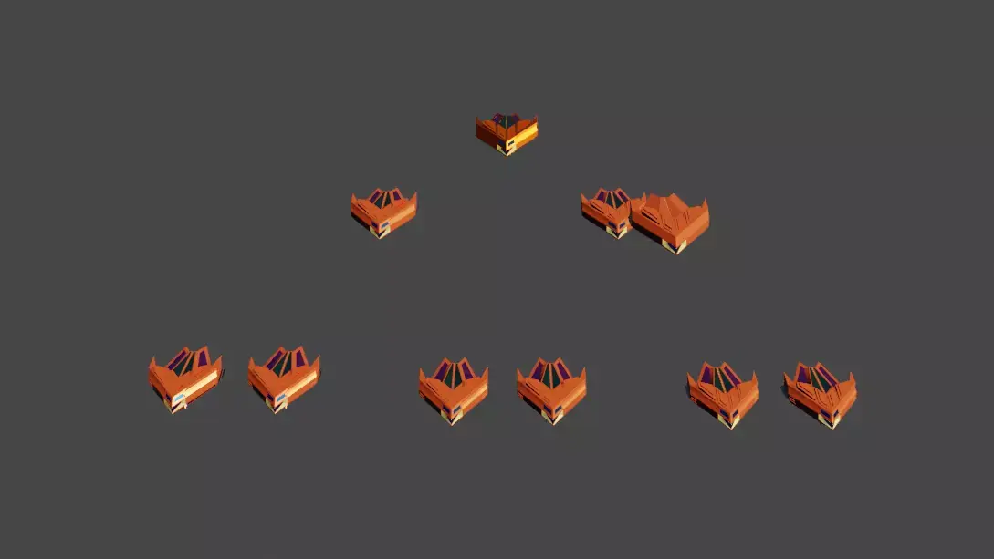 Brig Spaceship  Low-poly 3D model