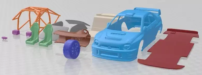 Subaru Impreza STi WRC 2001 Printable Car 3D print model