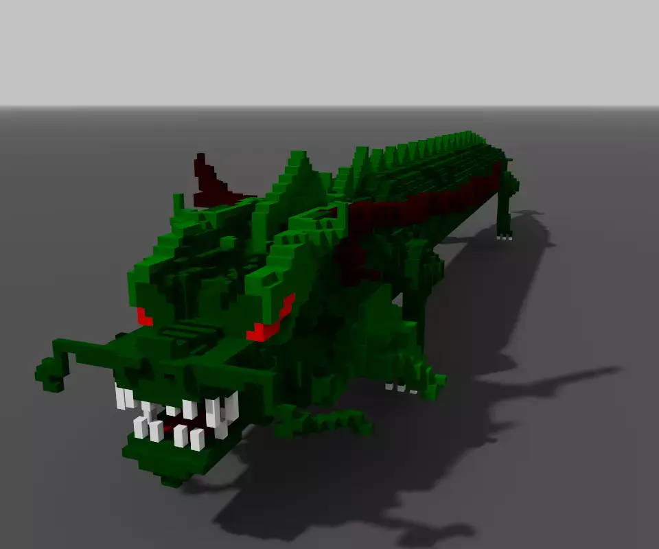 VOXEL DRAGON Low-poly 3D model purchase