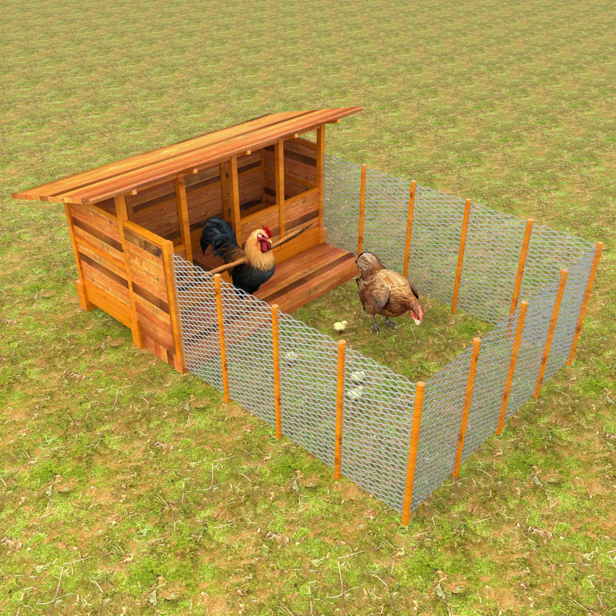 Chicken Coop Low-poly 3D model purchase