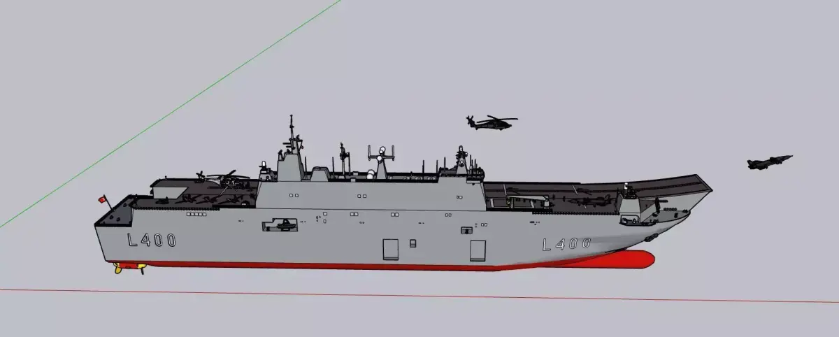 TCG ANADOLU Landing Helicopter Dock LHD 3D Model STL  SketchUp  3D model