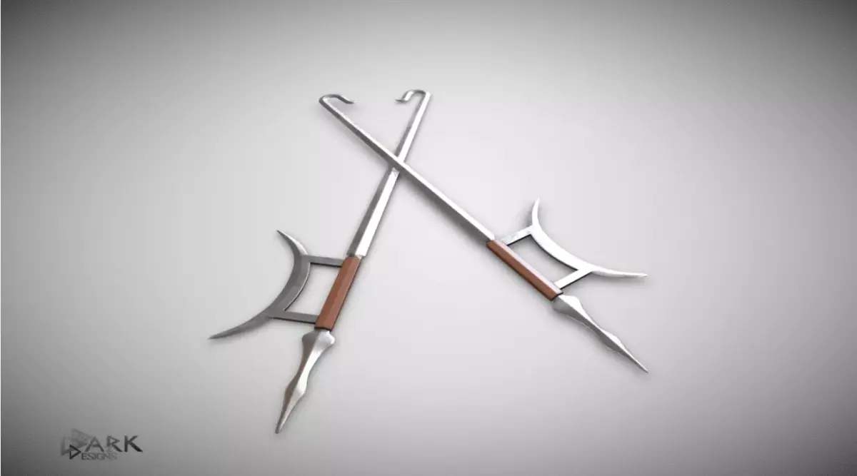 Shuang Gou the Twinswords Low-poly 3D model