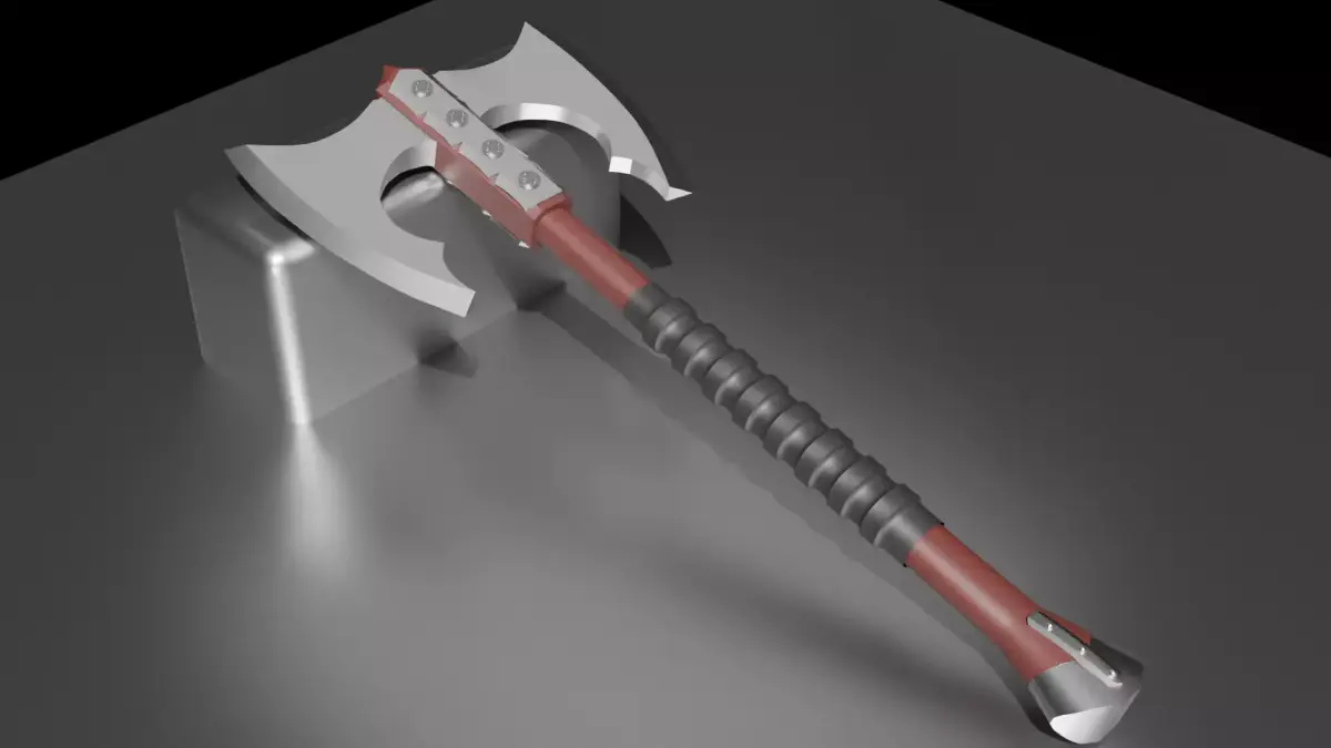 Extra Large Double-Headed Battle Axe 3D model