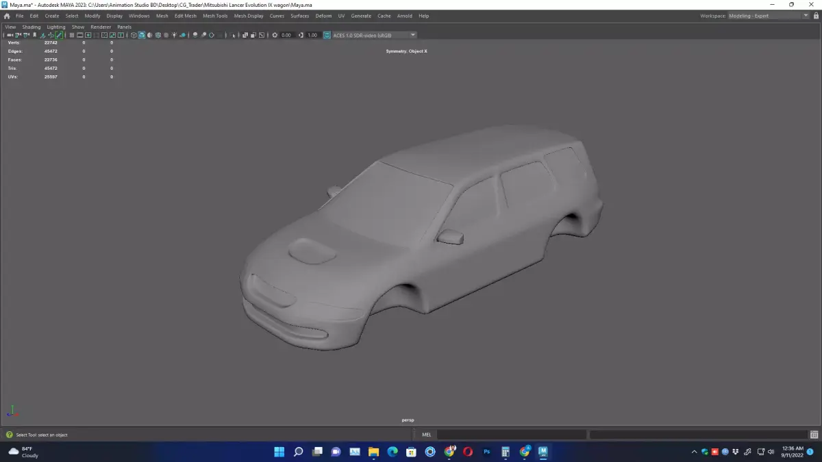 Mitsubishi Lancer Evolution IX body for 3d printing Free 3D model
