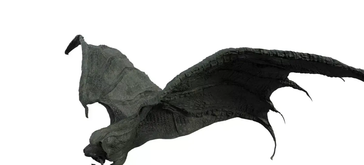 Dragon wings with UVs version 2 longer 3D model