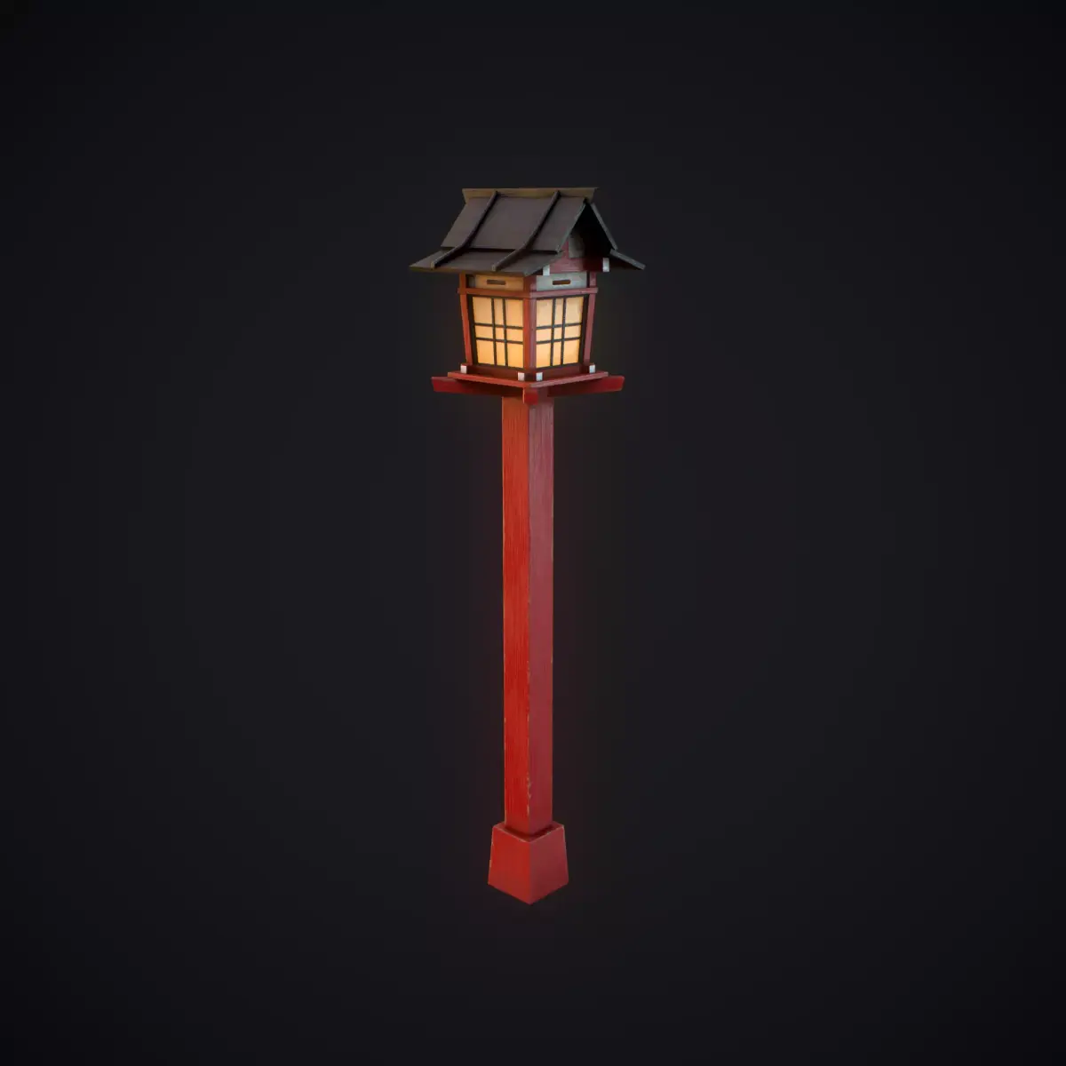 Japanese Lamp PBR Low-poly 3D model
