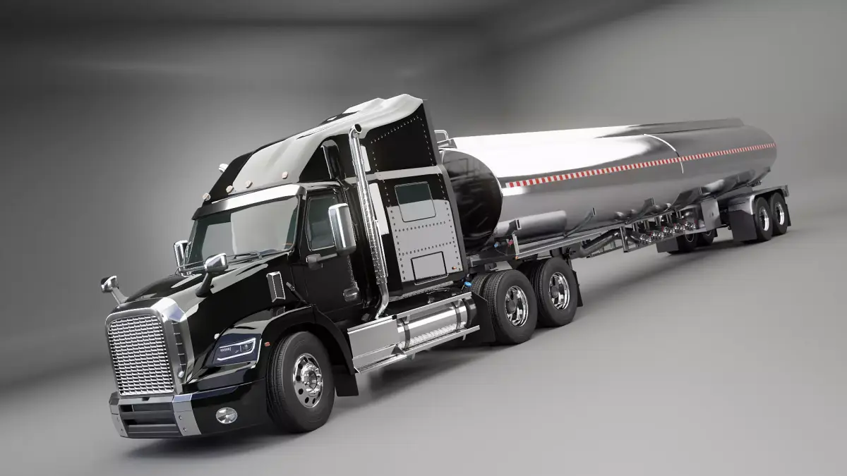 Generic Semi Truck Sleeper with Tanker Trailer 3D model