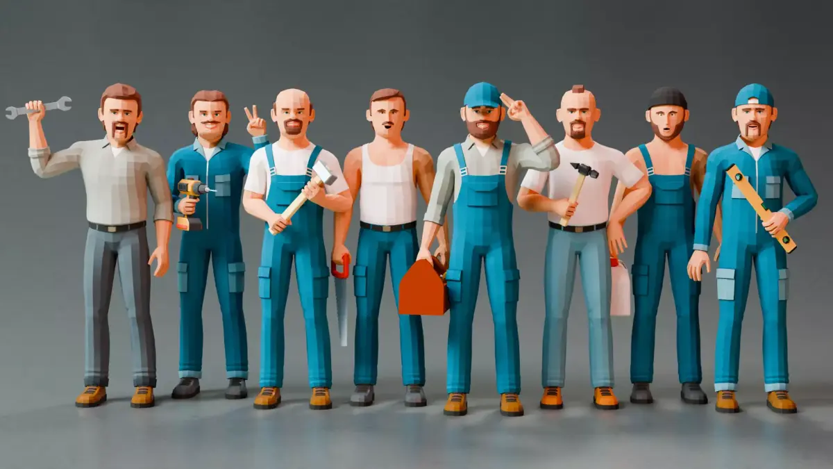 Handyman Modular low-poly stylized Low-poly 3D model