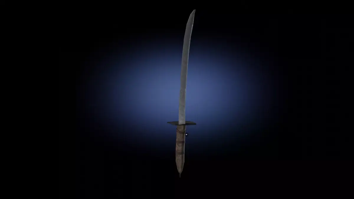 Low poly sword game ready PBR samurai Free low-poly 3D model