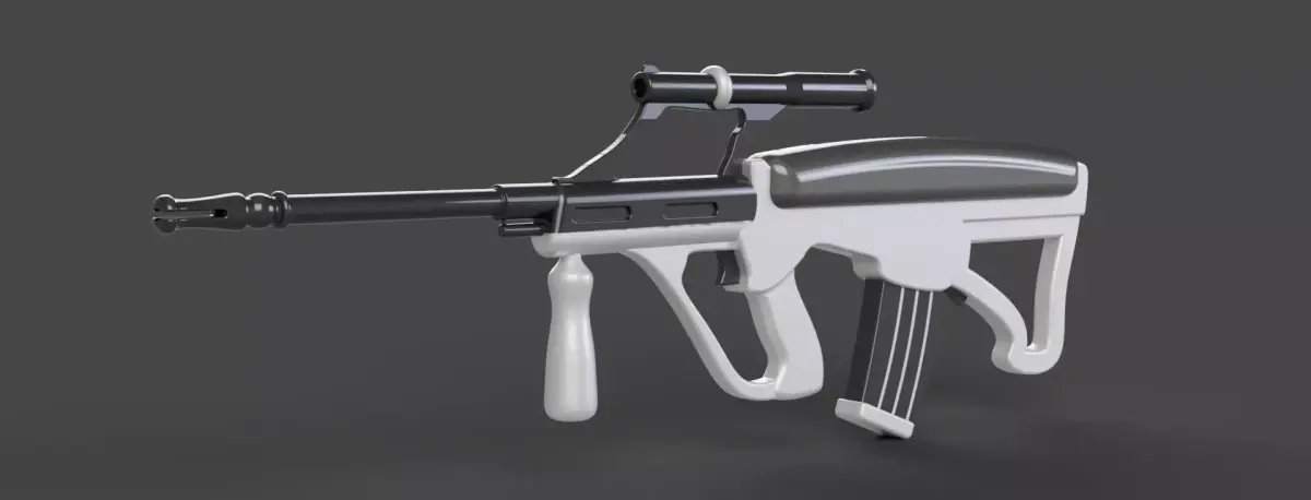 AUG Assault Rifle  Low - poly 3D model Low-poly 3D model