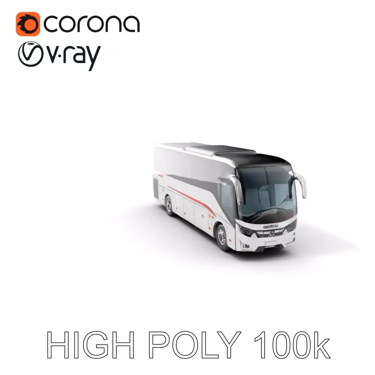 Modern Coach Bus Model Pack for Unity and Unreal Low-poly 3D model