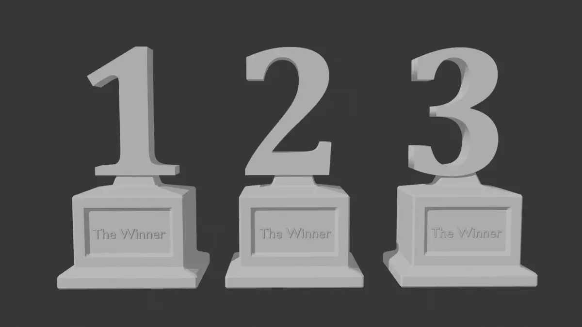 3d Trophy Printable Podium Set  3D print model