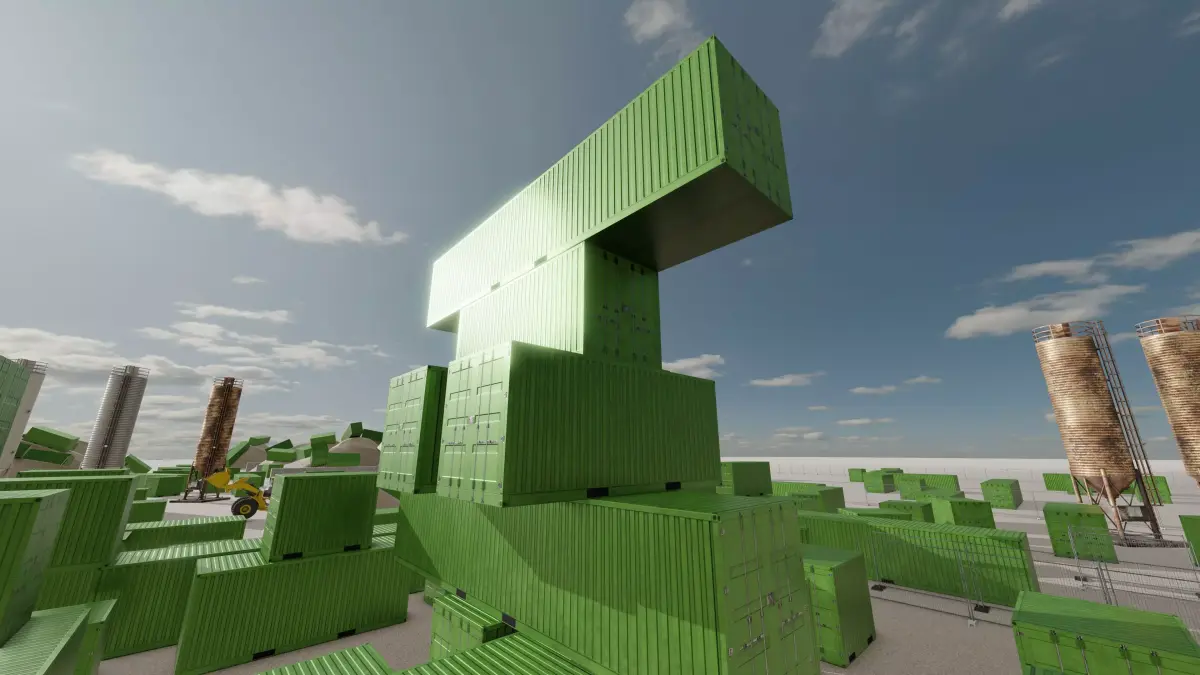 ISO-Container Yellow-Green all Versions 3D Model Pack