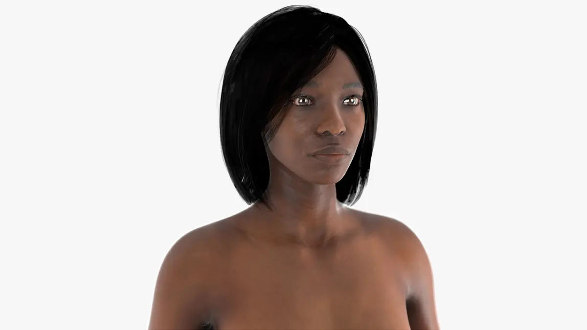 African Woman Body Skin Anatomy  purchase 3D model