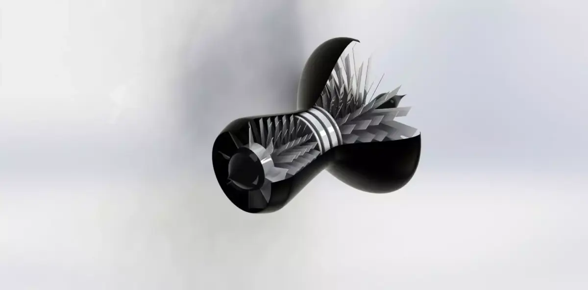 Aircraft gas turbine 3D model