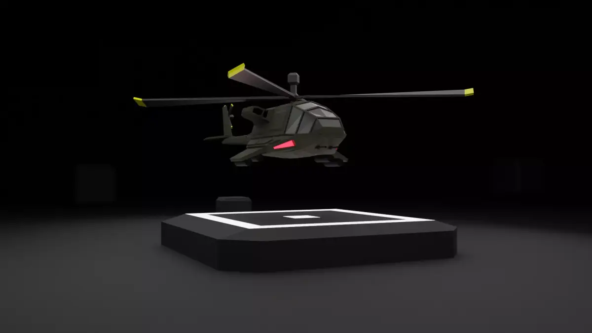 Attack Helicopter - Orka Mk3 Low-poly 3D model