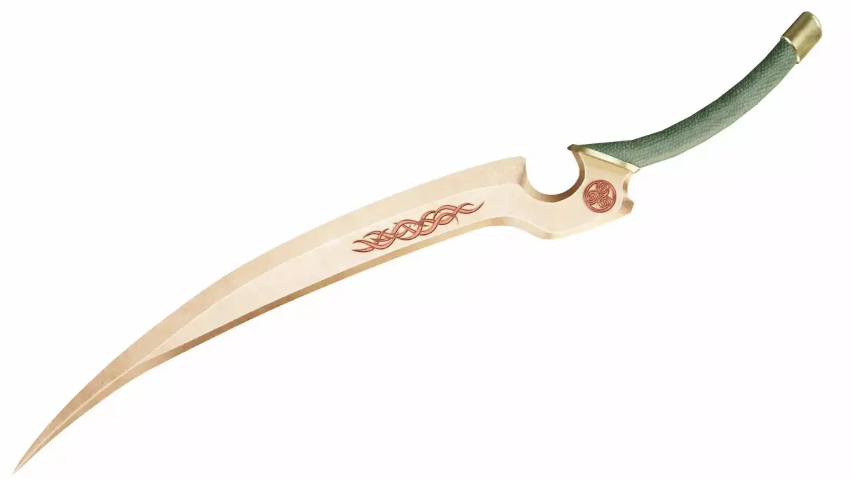 Short curved sword  Low-poly 3D model