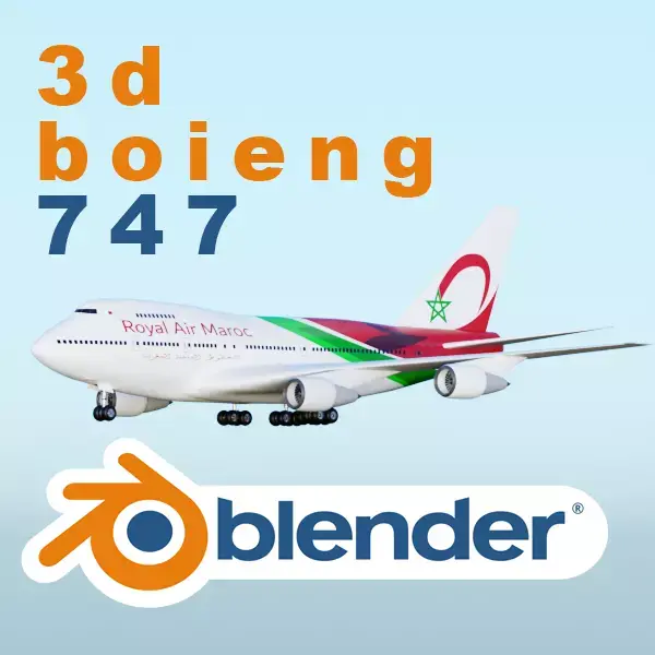 Airplane Boeing 747  3D model