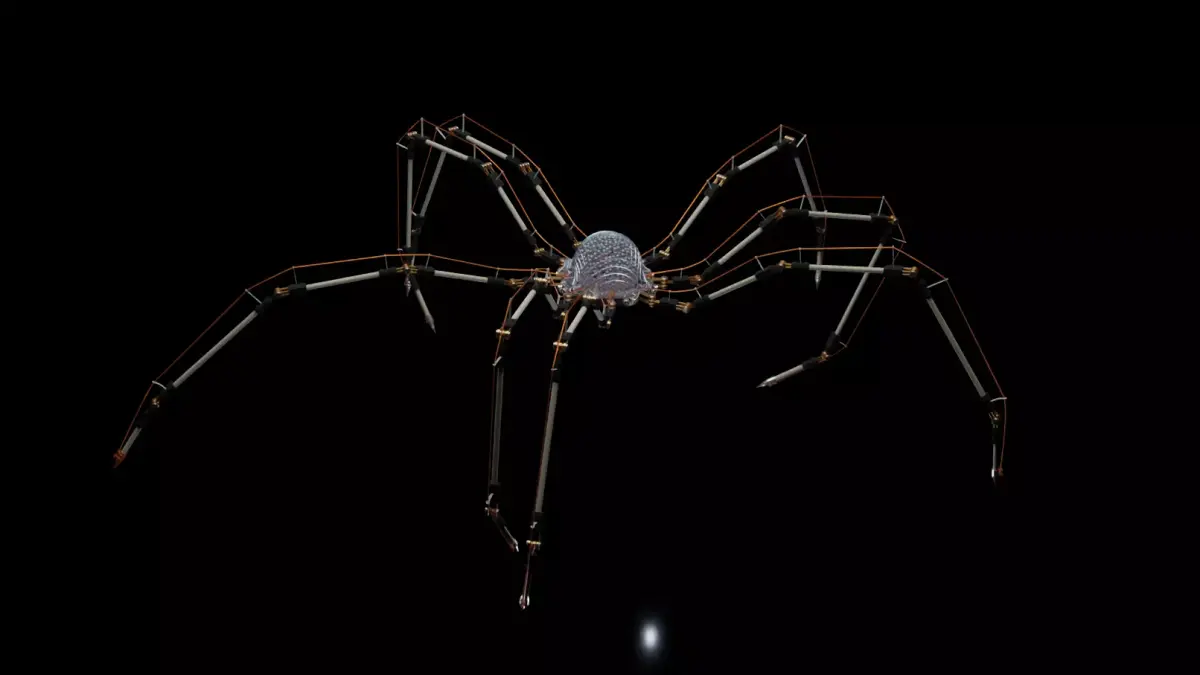 Mechanical Spider rigged and fully animated 3D model