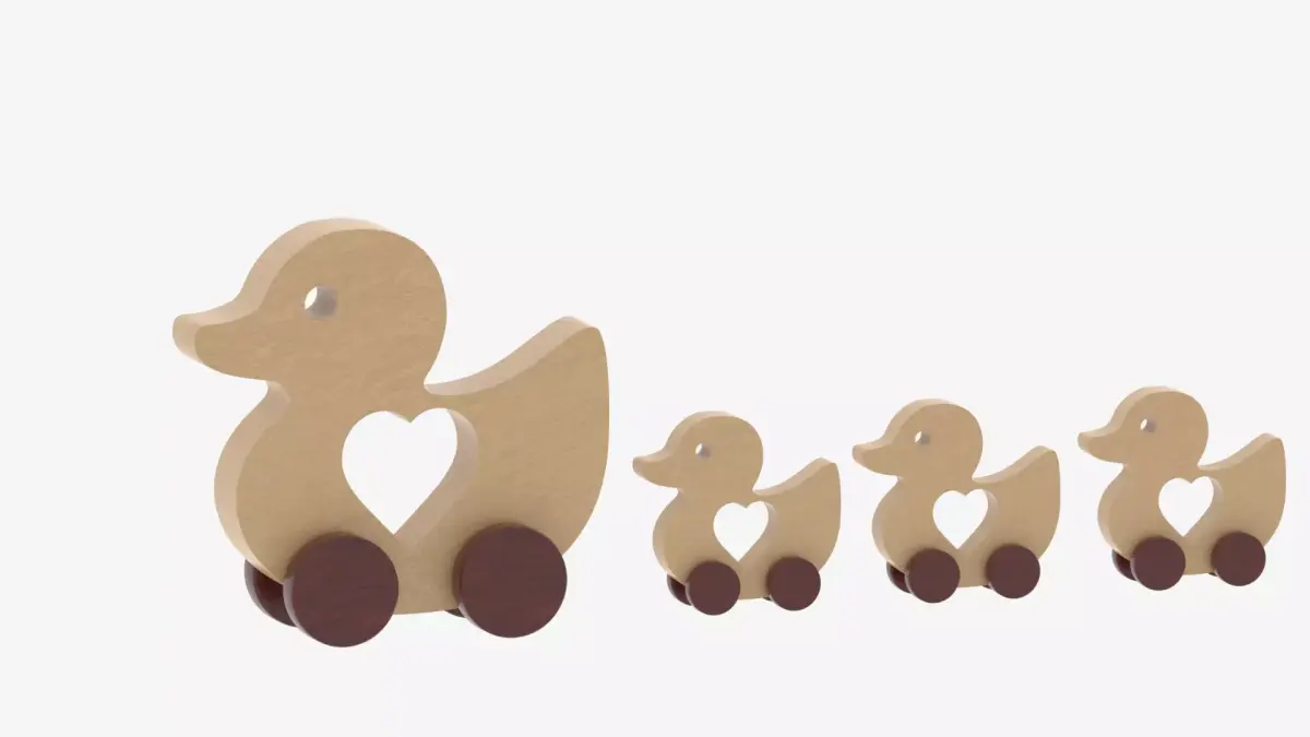 Wooden Toy Duck 3D model