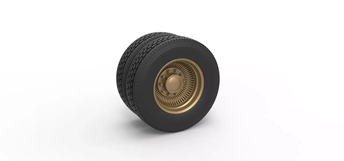 Rear custom wire wheel of semi truck Scale 1 to 25 3D print model