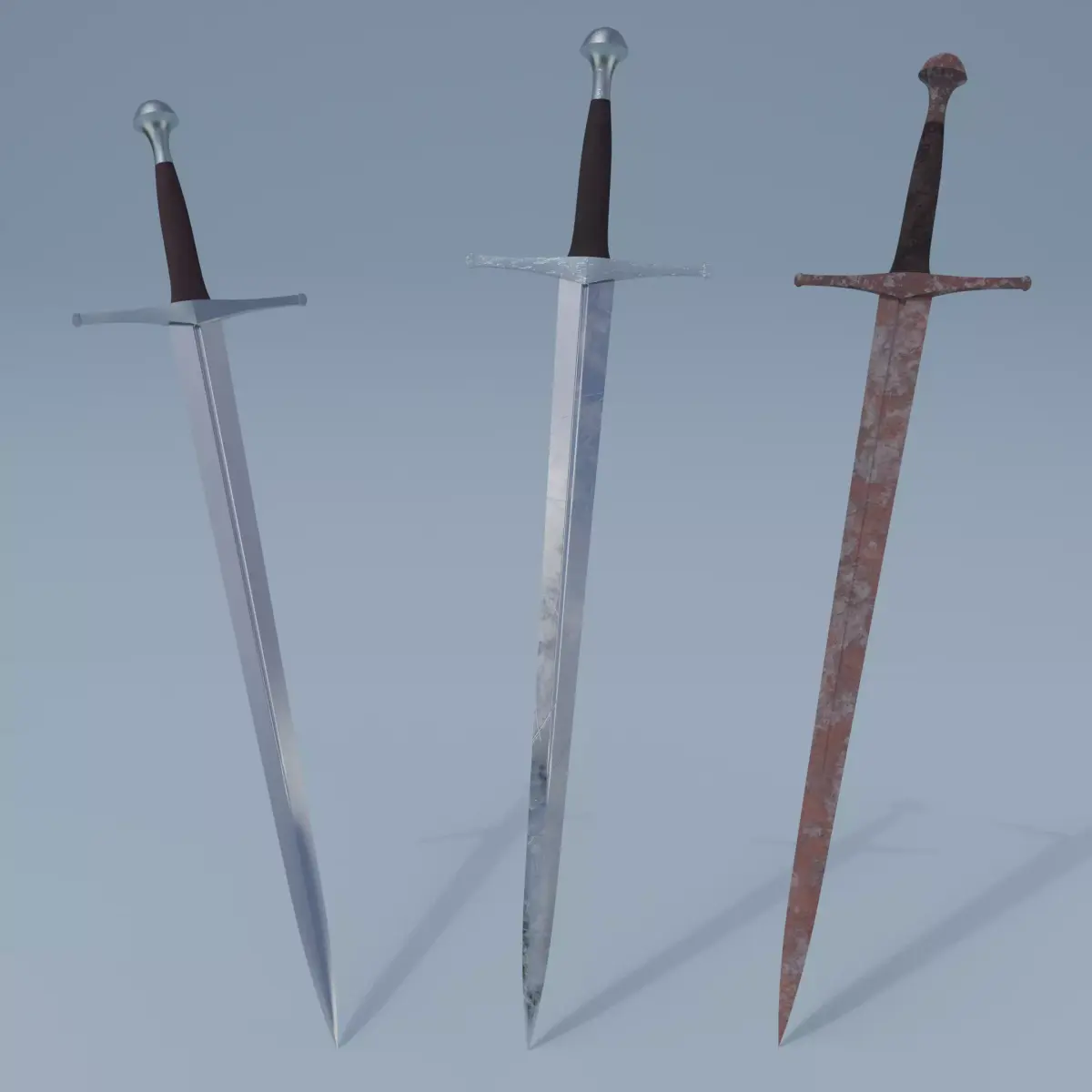 Sword two swords Low-poly 3D model purchase