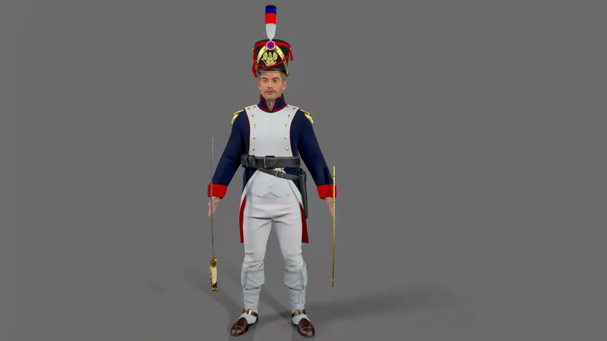 Napoleon soldier Low-poly 3D model buy