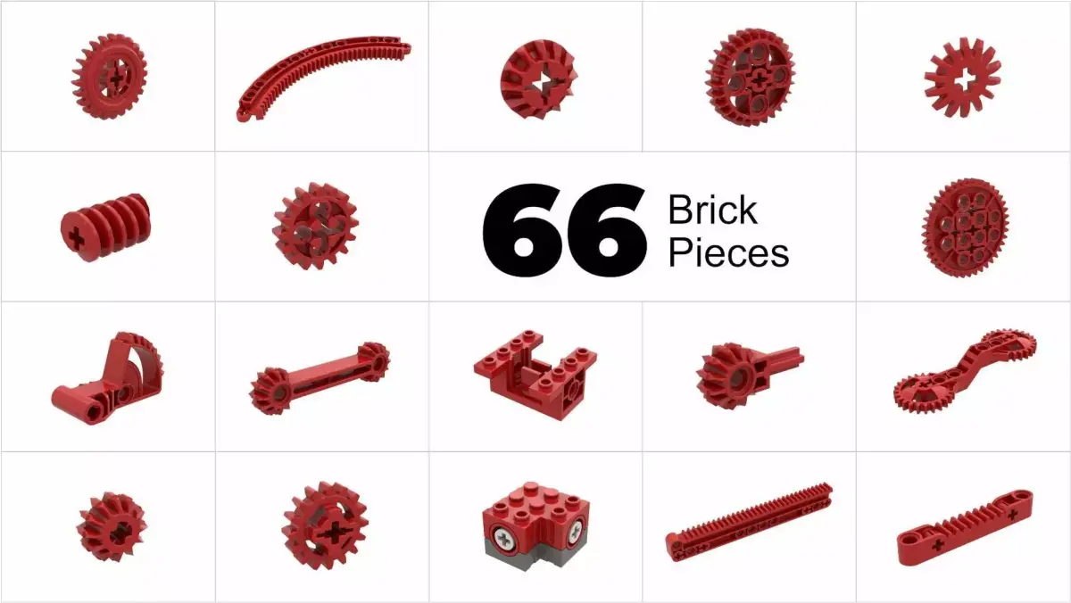 TwindBricks3D - 66 Technic Gear collection 3D print model