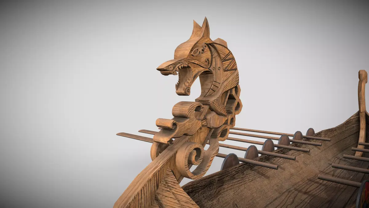 Viking Boat 4 - Spirit of the Woods Wolf 3D model