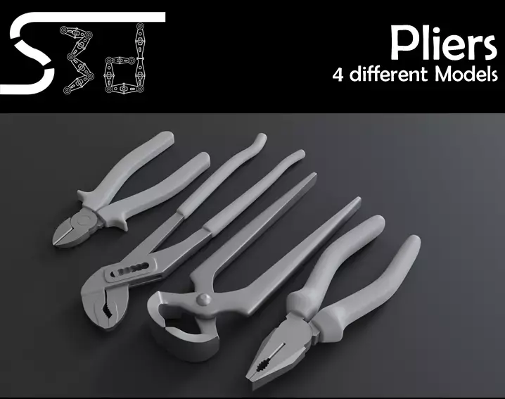 Pliers Models Low-poly 3D model