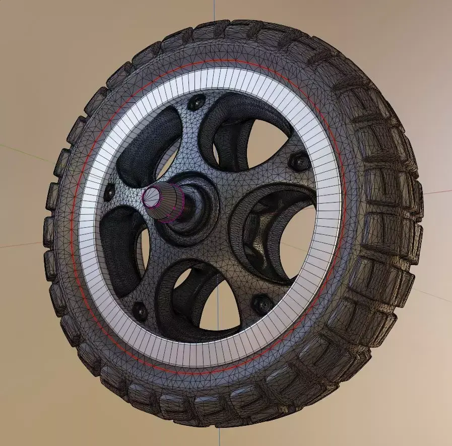 E-Scooter Rear-Wheel with Procedural PBR Material 3D model