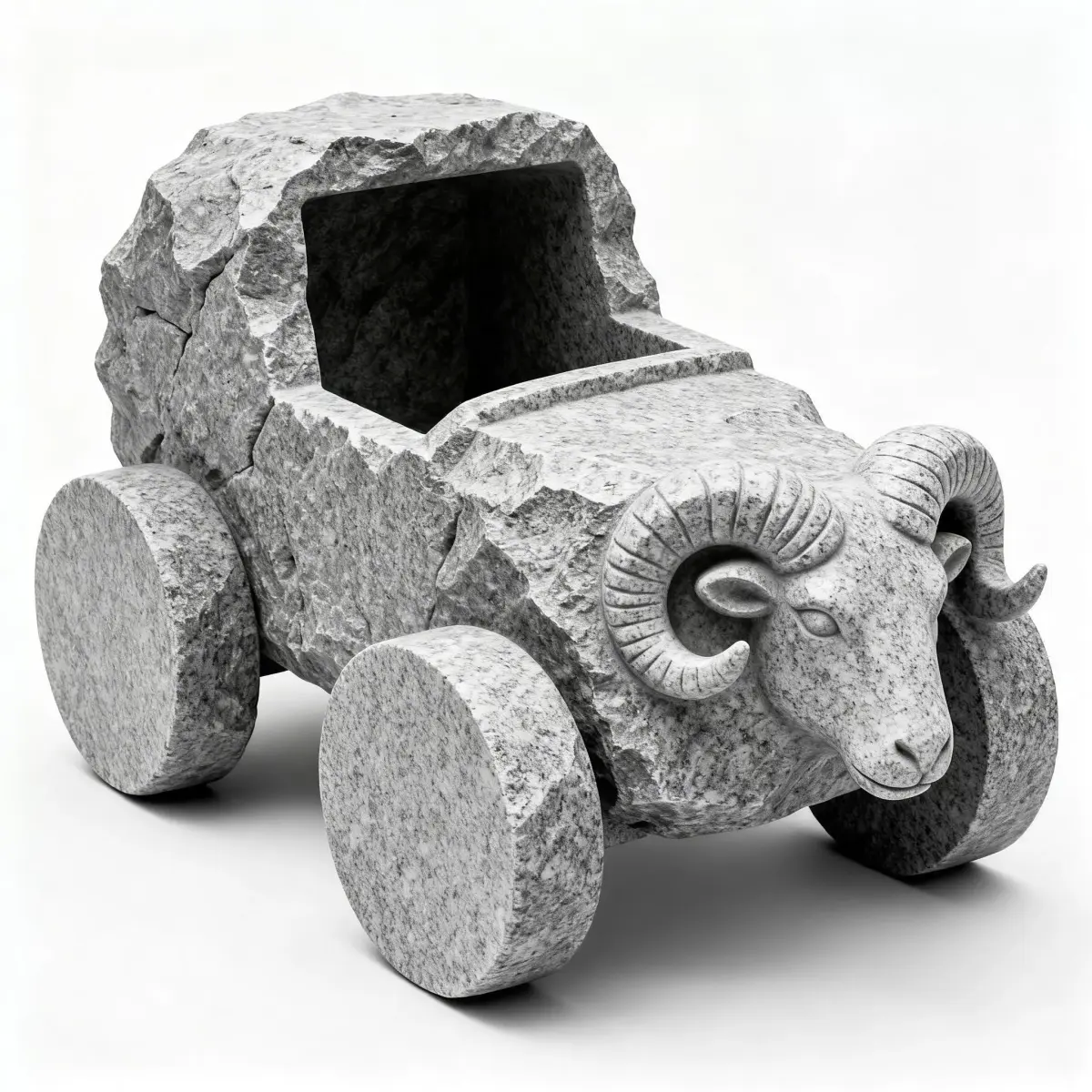 Ram-Rock Primitive Stone Vehicle 3D Model Low-poly 3D model