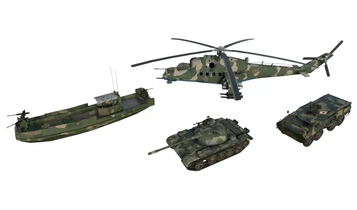 Military Vehicle Pack 02  Low-poly 3D model