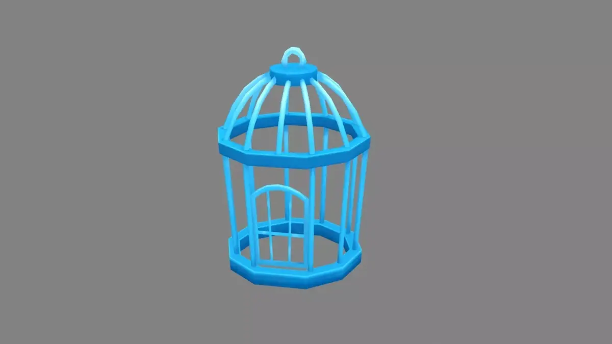 Cartoon Bird Cage Low-poly 3D model