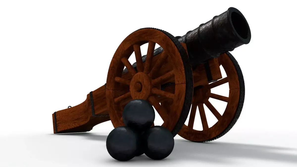 An old medieval cannon 3D model