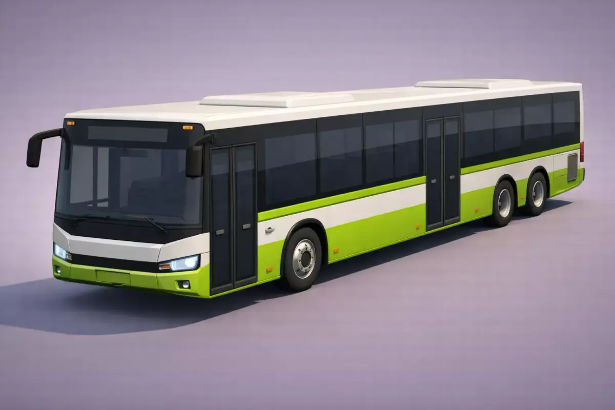 Low Poly Modern City Bus Vehicle Model PBR Texture Low-poly 3D model