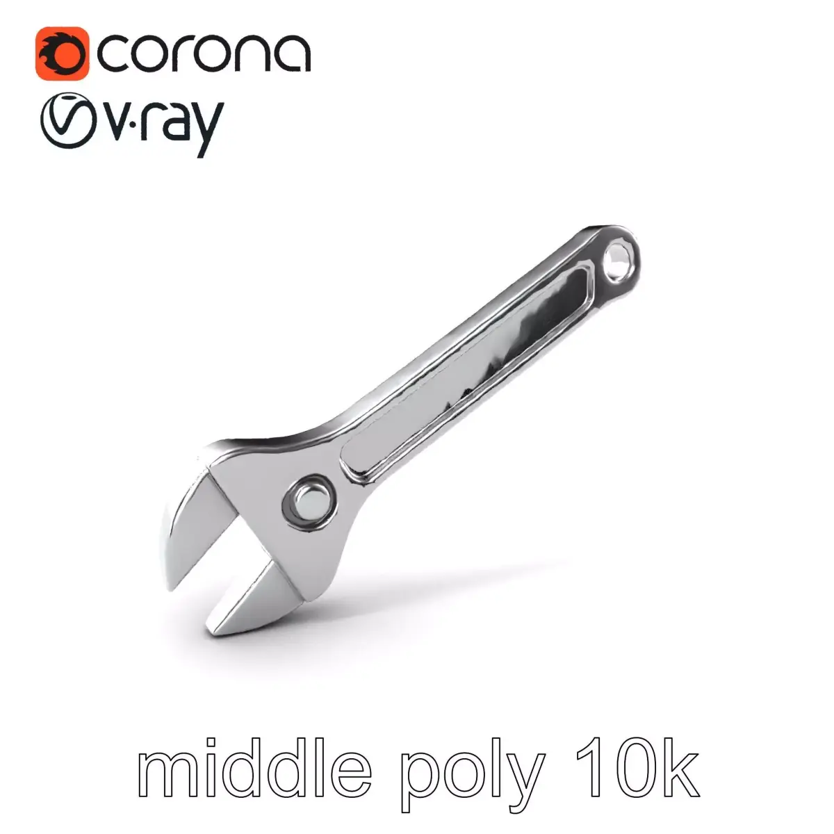 Adjustable Metallic Textured Wrench 3D model pack Low-poly 3D model