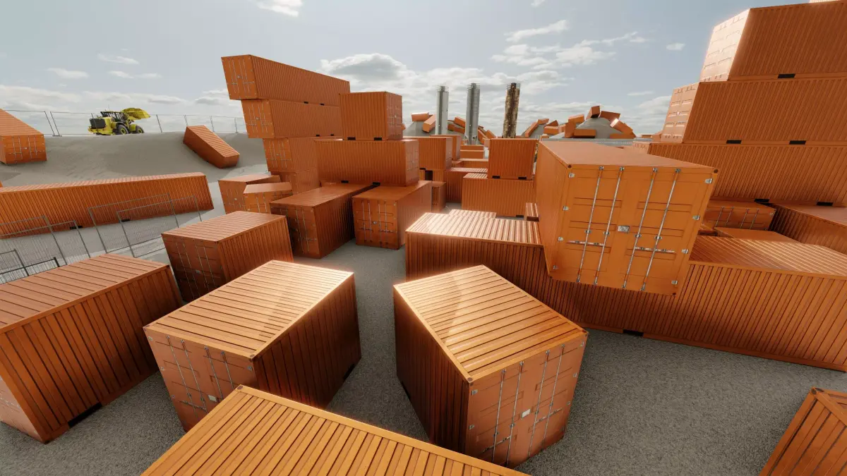 Warehouse-Container signal orange all Versions 3D Model Pack